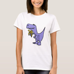 XX- T-Rex Dinosaur Eating Banana Cartoon T-shirt