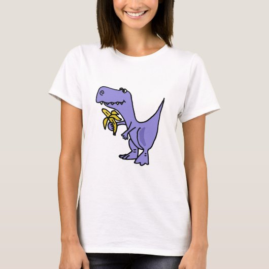 XX- T-Rex Dinosaur Eating Banana Cartoon T-shirt (Voorkant)