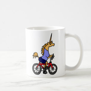 XX- Unicorn Riding Bicycle Cartoon Koffiemok