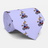 XX- Unicorn Riding Bicycle Cartoon Stropdas (Opgerold)