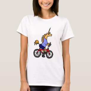 XX- Unicorn Riding Bicycle Cartoon T-shirt