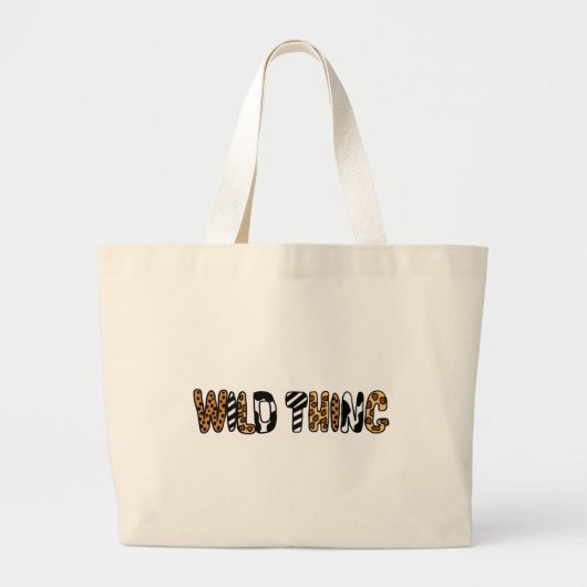 XX- Wild Ding Animal Print Design Grote Tote Bag (Voorkant)