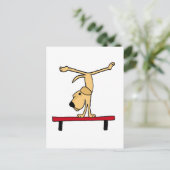 XX-Yellow Labrador on Balance Beam Cartoon Briefkaart (Staand voorkant)