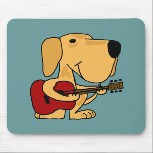 XX-Yellow Labrador Retriever die gitaar speelt Muismat