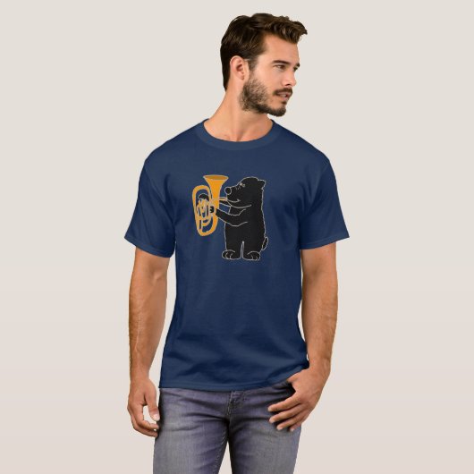 XX- Zwart Beer Tuba afspelen T-shirt (Voorkant volledig)