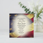 xxAmerican Flag Wedding Invitation met Foto Kaart (Staand voorkant)