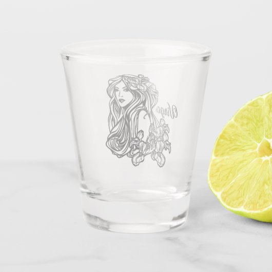 xxdbl Maagd De Maagd Zodiac Shot Glas (Achterkant)