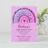 XXe Leopard Print Boho Rainbow Birthday Party Kaart (Staand voorkant)