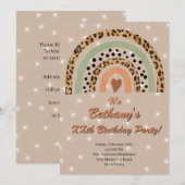 XXe Leopard Print Boho Rainbow Birthday Party Kaart (Voorkant / Achterkant)