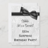 XXe ZURPRISE Birthday Party Damask en Bow Kaart (Voorkant)