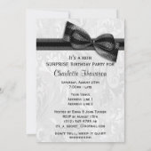 XXe ZURPRISE Birthday Party Damask en Bow Kaart (Achterkant)