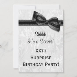 XXe ZURPRISE Birthday Party Damask en Bow Kaart