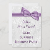 XXe ZURPRISE Birthday Party Damask en Bow Kaart (Voorkant)