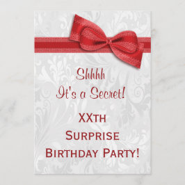 XXe ZURPRISE Birthday Party Damask en Bow Kaart