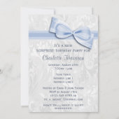 XXe ZURPRISE Birthday Party Damask en Bow Kaart (Achterkant)