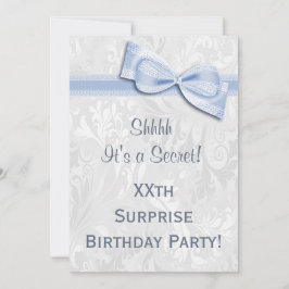 XXe ZURPRISE Birthday Party Damask en Bow Kaart