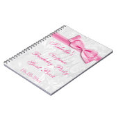 XXe ZURPRISE Birthday Party Damask en Bow Notitieboek (Linkerzijde)