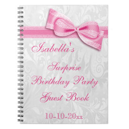 XXe ZURPRISE Birthday Party Damask en Bow Notitieboek