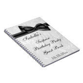 XXe ZURPRISE Birthday Party Damask en Bow Notitieboek (Rechterzijde)