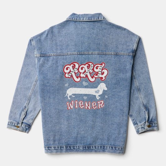 XXL Wiener Roxie Dog Dachshund Humor Denim Jacket (Achterkant)