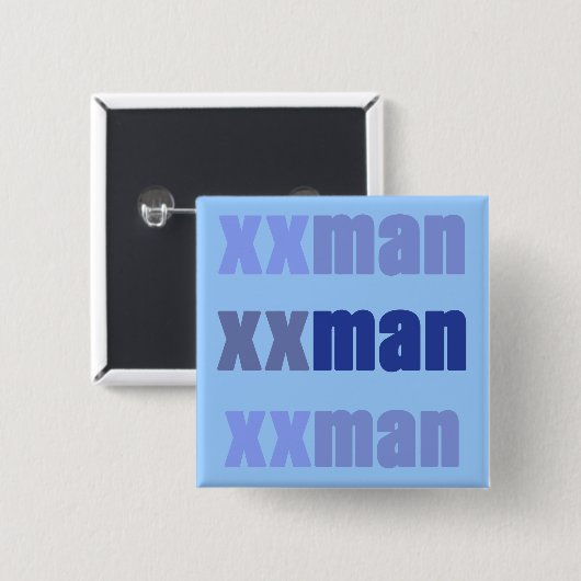 XXMan Vierkante Button 5,1 Cm (Voorkant /achterkant)