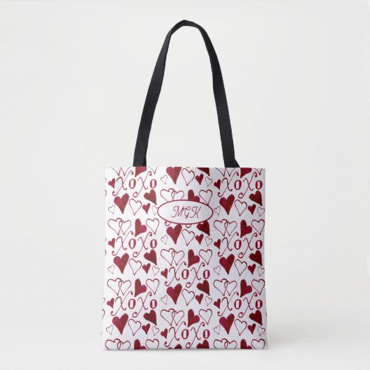 XXOO Hand-Illustrated Coquette Valentine's Day Tote Bag (Voorkant)