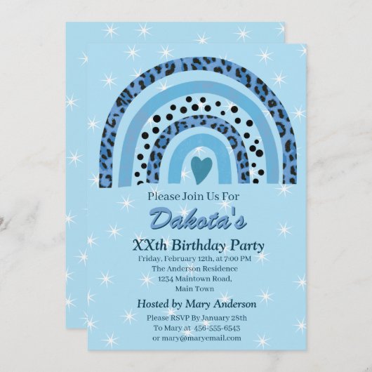 XXste Luipaardprint Boho Regenboog Verjaardagsfees Kaart (Voorkant / Achterkant)