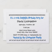 xxxxx SURPRISE Birthday Party Invitation Sjabloon Kaart (Achterkant)