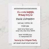 xxxxx SURPRISE Birthday Party Invitation Sjabloon Kaart (Achterkant)