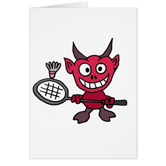 XY- Devil Plays BADminton Cartoon (Voorkant)