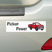 XY - Fun Red Pickup Truck Design Bumpersticker (Op auto)