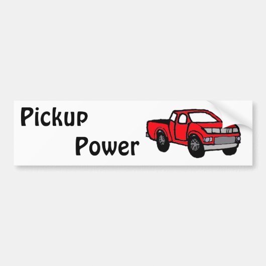 XY - Fun Red Pickup Truck Design Bumpersticker (Voorkant)
