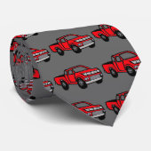 XY - Fun Red Pickup Truck Design Stropdas (Opgerold)