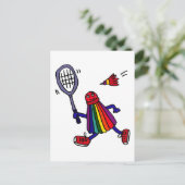 XY- Funny Badminton Birdie Cartoon Briefkaart (Staand voorkant)