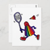 XY- Funny Badminton Birdie Cartoon Briefkaart (Voorkant / Achterkant)