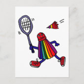 XY- Funny Badminton Birdie Cartoon Briefkaart (Voorkant)