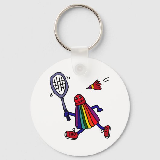XY- Funny Badminton Birdie Cartoon Sleutelhanger (Voorkant)