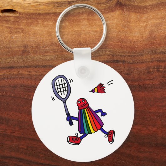 XY- Funny Badminton Birdie Cartoon Sleutelhanger (Voorkant)