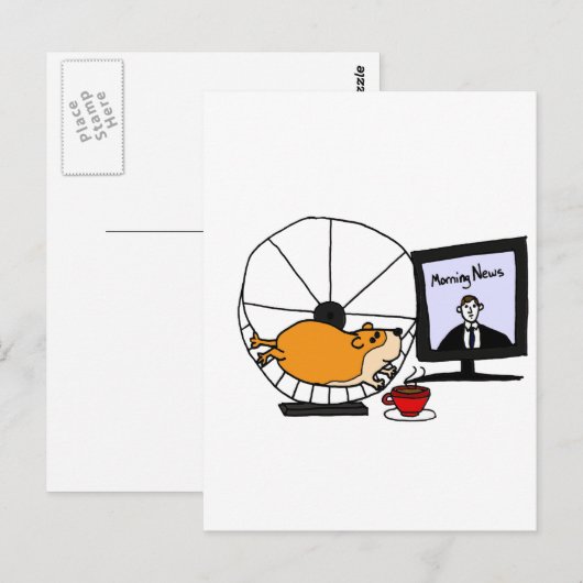 XY- Funny Hamster op een oefenwielsatire Briefkaart (Voorkant / Achterkant)