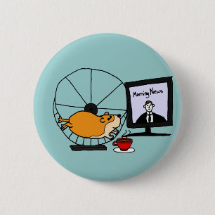 XY- Funny Hamster op een oefenwielsatire Ronde Button 5,7 Cm