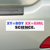 XY=Jongen XX=Meisje Is Wetenschap Bumpersticker (Op auto)