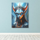 Xylanthia de Gehoornde Oracle - Epische Elfen Fant Canvas Afdruk (Insitu (Houten vloer))
