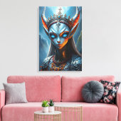 Xylanthia de Gehoornde Oracle - Epische Elfen Fant Canvas Afdruk (Insitu (Woonkamer))