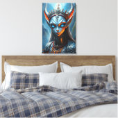 Xylanthia de Gehoornde Oracle - Epische Elfen Fant Canvas Afdruk (Insitu (Slaapkamer))