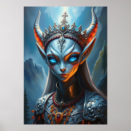 Xylanthia de Gehoornde Oracle - Gotische Donkere F Poster (Voorkant)