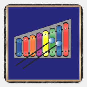 Xylofoon ontwerp vierkante sticker