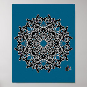 Xylografische Octa Glyph Poster