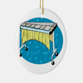 Xylophone-afbeelding met blauwe achtergrond keramisch ornament (Rechts)