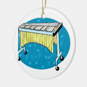 Xylophone-afbeelding met blauwe achtergrond keramisch ornament (Links)