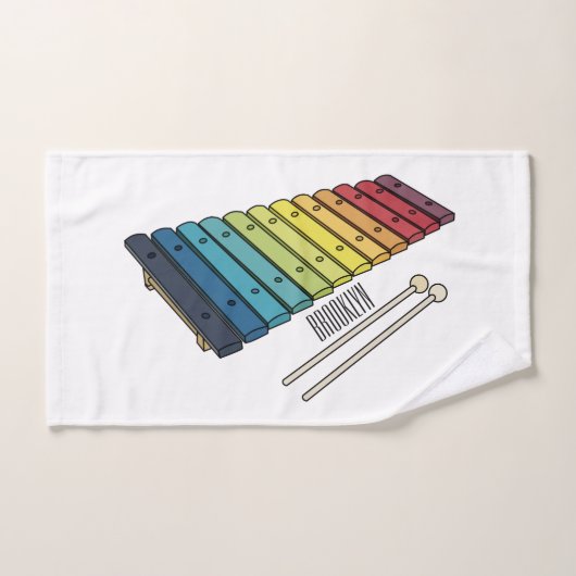 Xylophone cartoon illustratie bad handdoek (Handdoek)